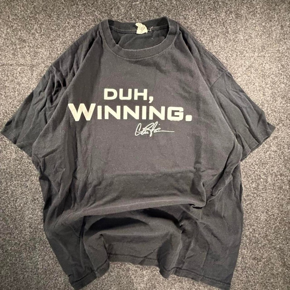 Vintage Anvil Duh Winning Graphic T Shirt Mens XL Black 90s Novelty Tee
